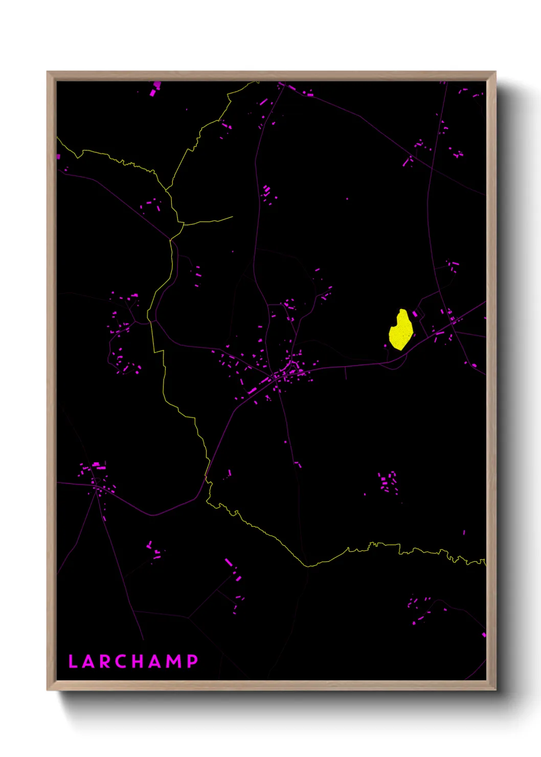 Une affiche de carte sur Larchamp