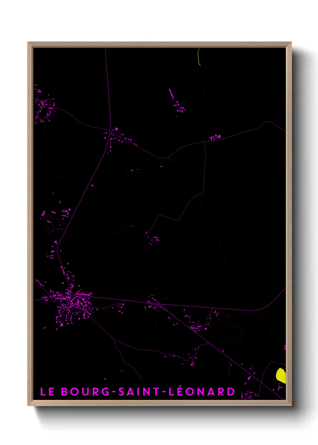Une affiche de carte sur Le Bourg-Saint-Léonard