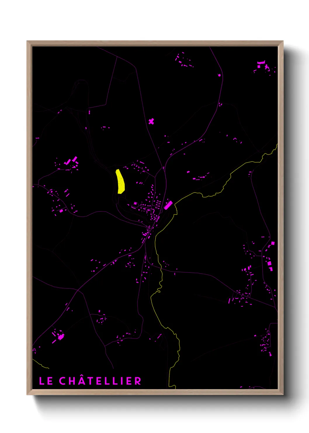 Une affiche de carte sur Le Châtellier