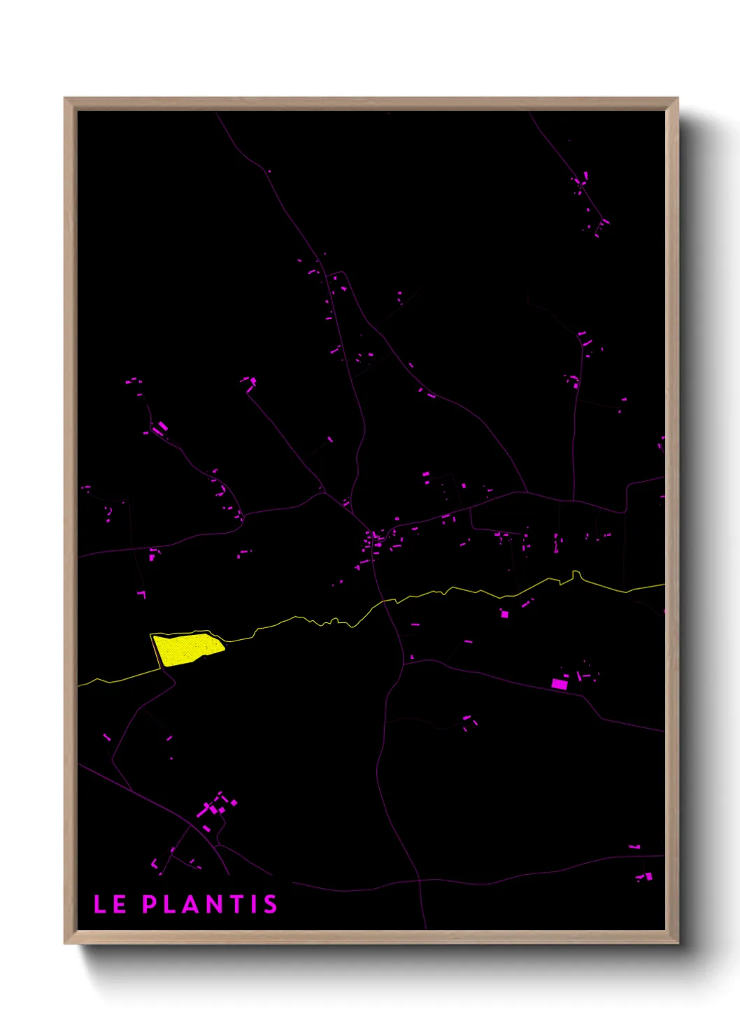 Une affiche de carte sur Le Plantis