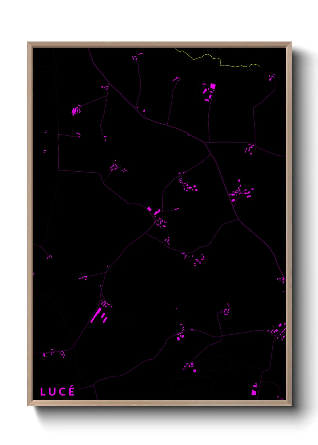 Une affiche de carte sur Lucé