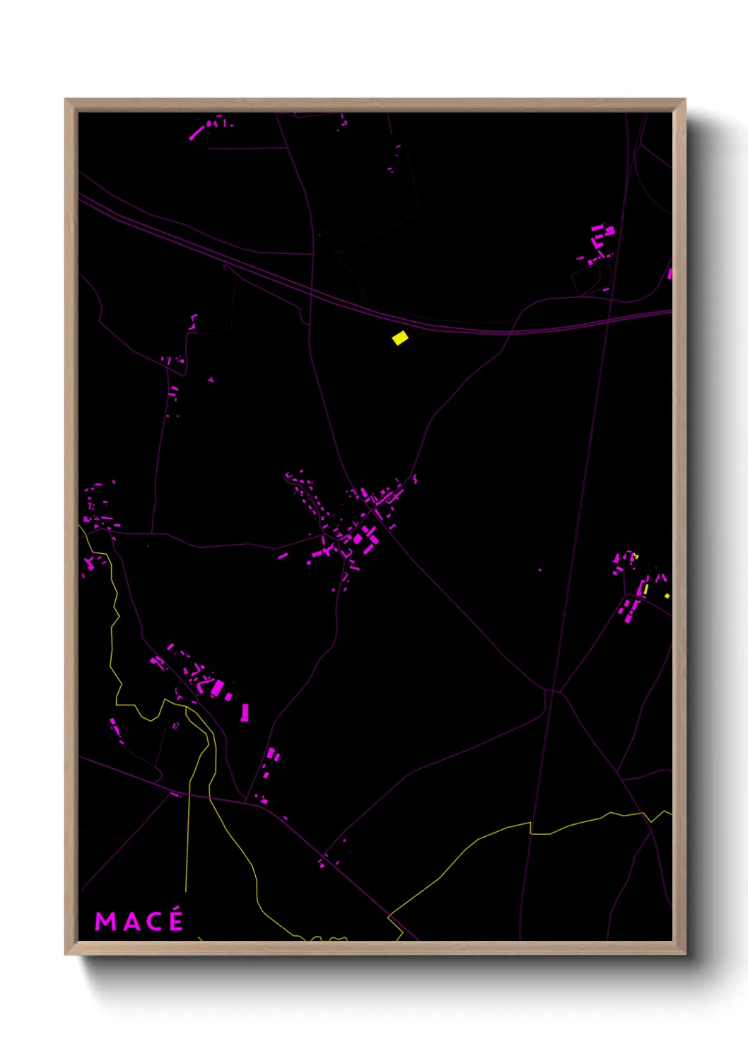 Une affiche de carte sur Macé