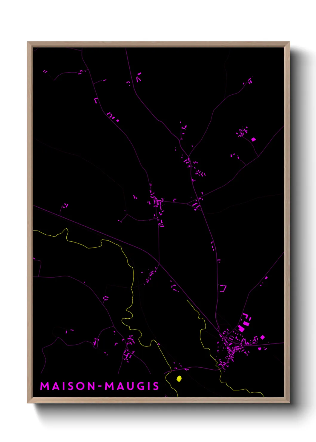 Une affiche de carte sur Maison-Maugis