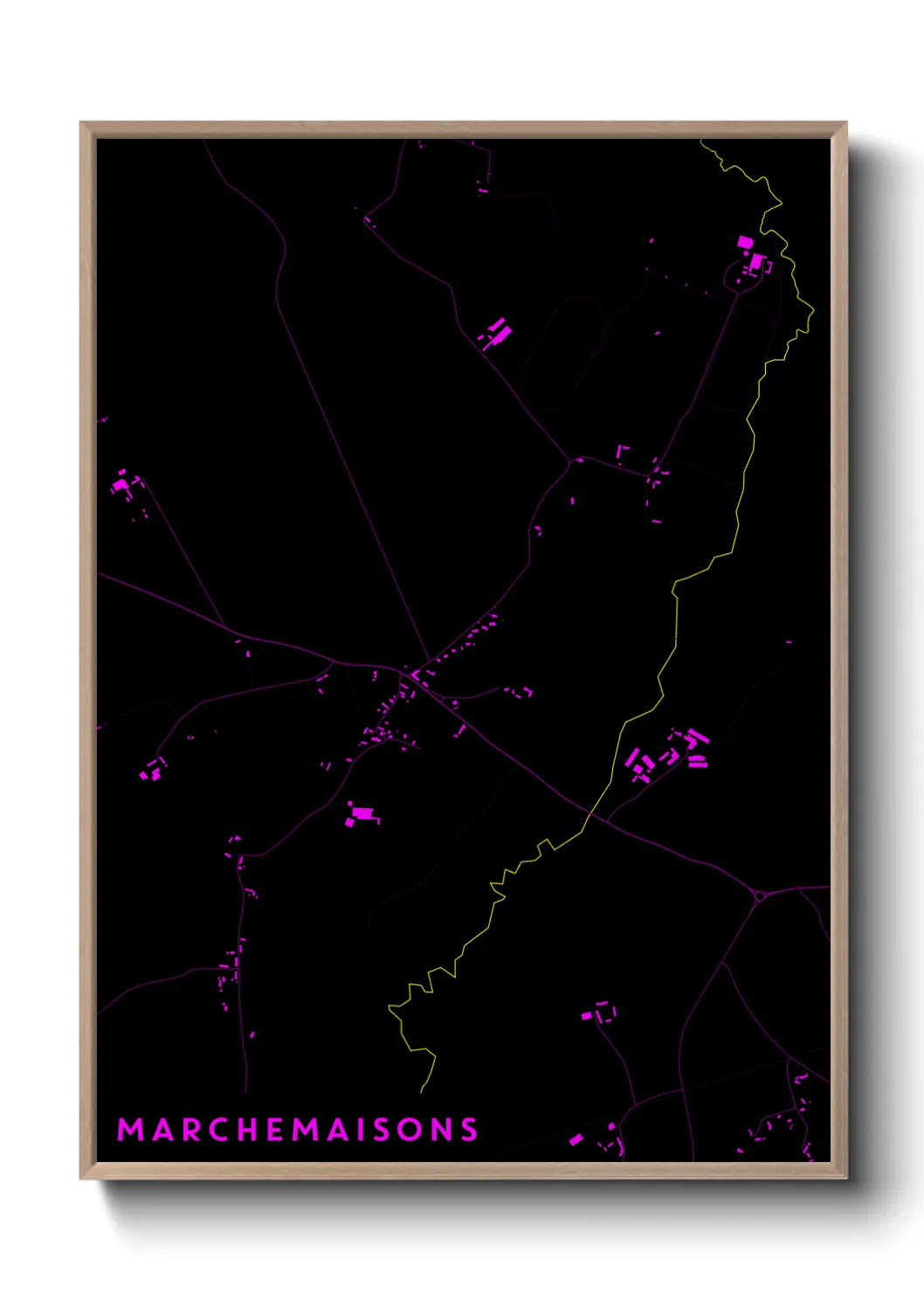 Une affiche de carte sur Marchemaisons