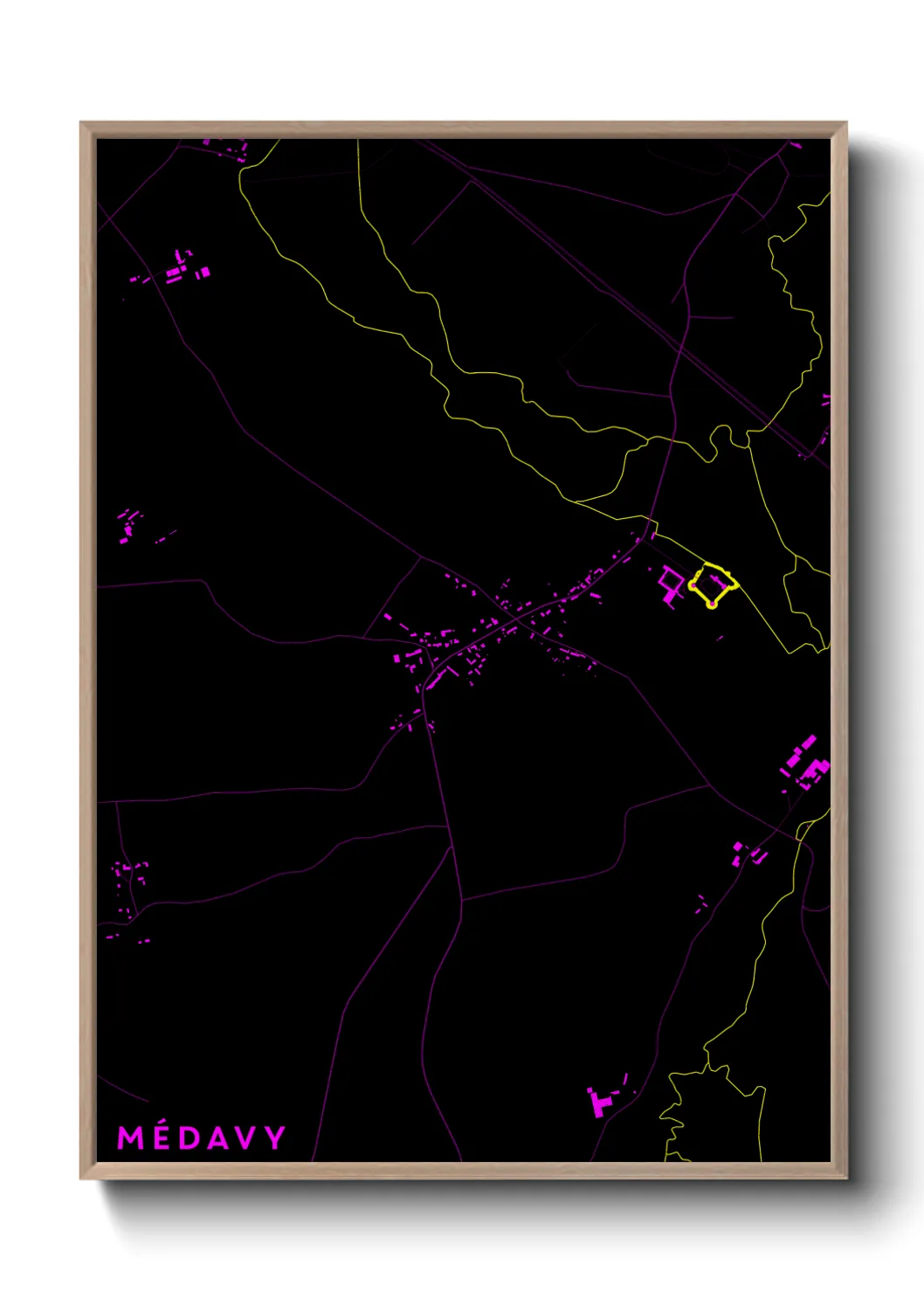 Une affiche de carte sur Médavy