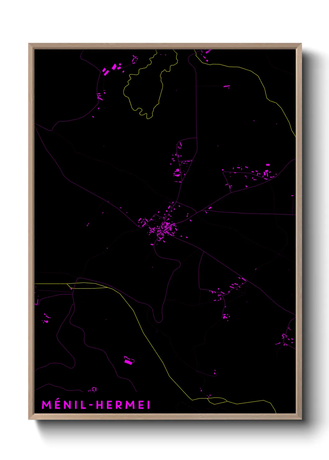 Une affiche de carte sur Ménil-Hermei