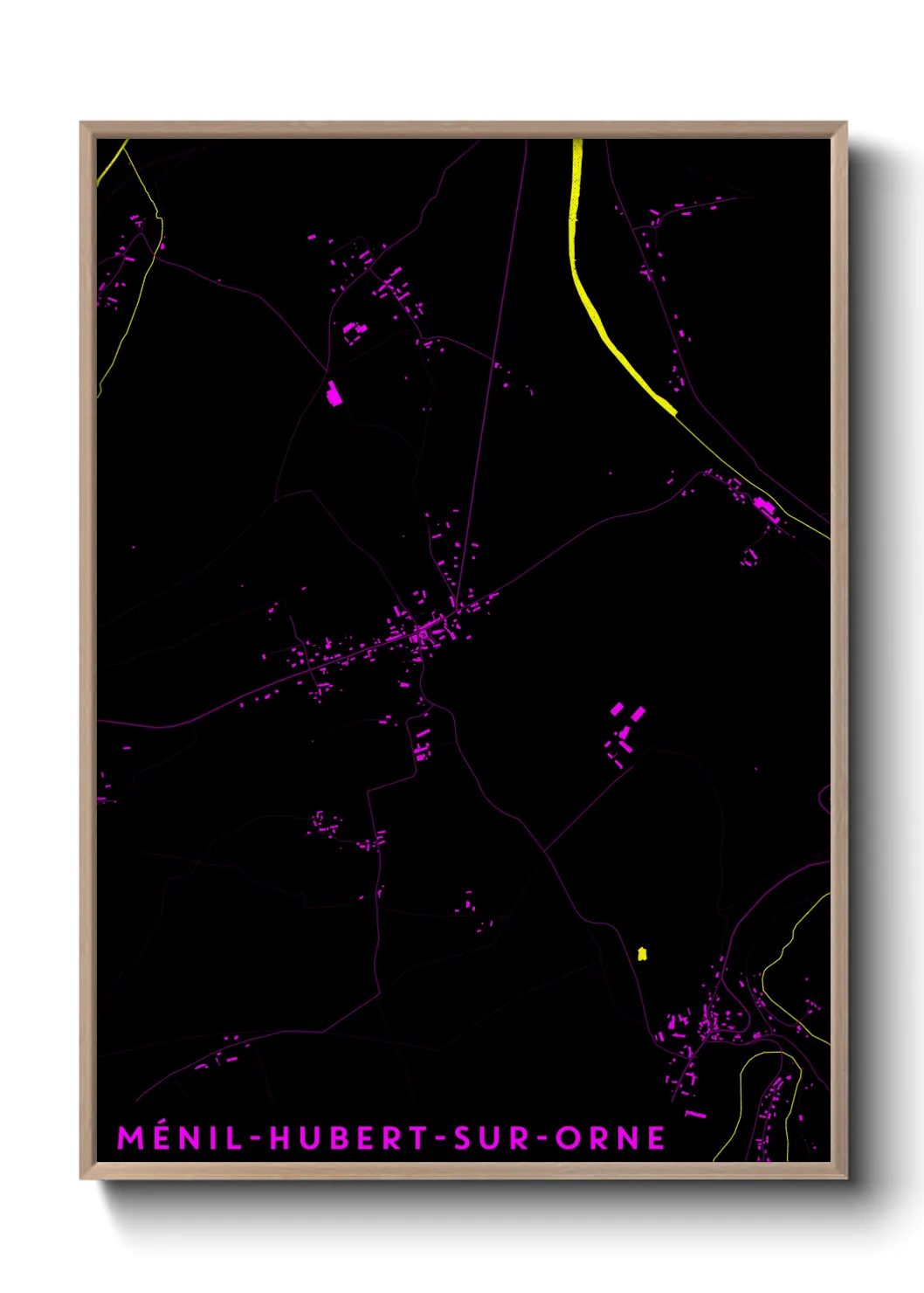 Une affiche de carte sur Ménil-Hubert-sur-Orne