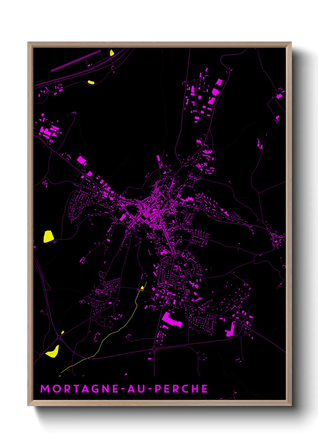 Une affiche de carte sur Mortagne-au-Perche