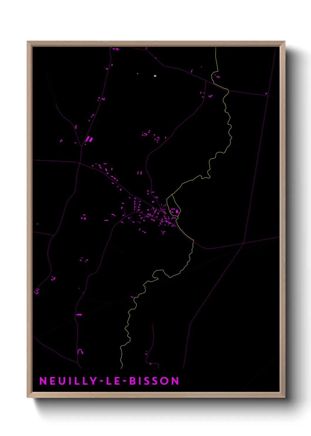 Une affiche de carte sur Neuilly-le-Bisson