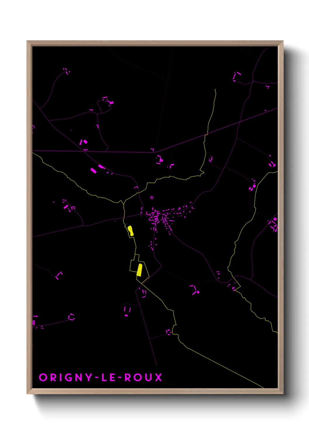 Une affiche de carte sur Origny-le-Roux
