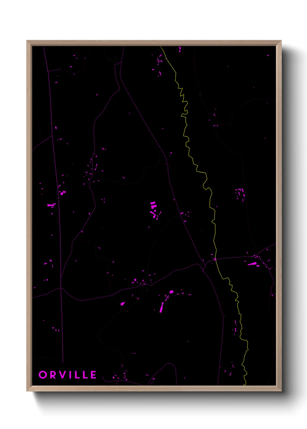 Une affiche de carte sur Orville