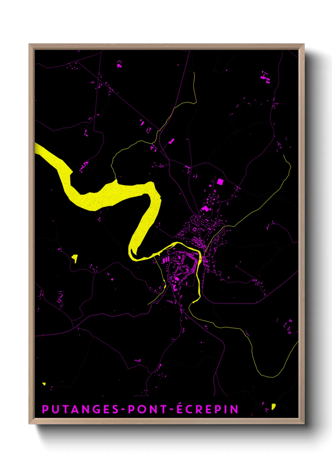 Une affiche de carte sur Putanges-Pont-Écrepin