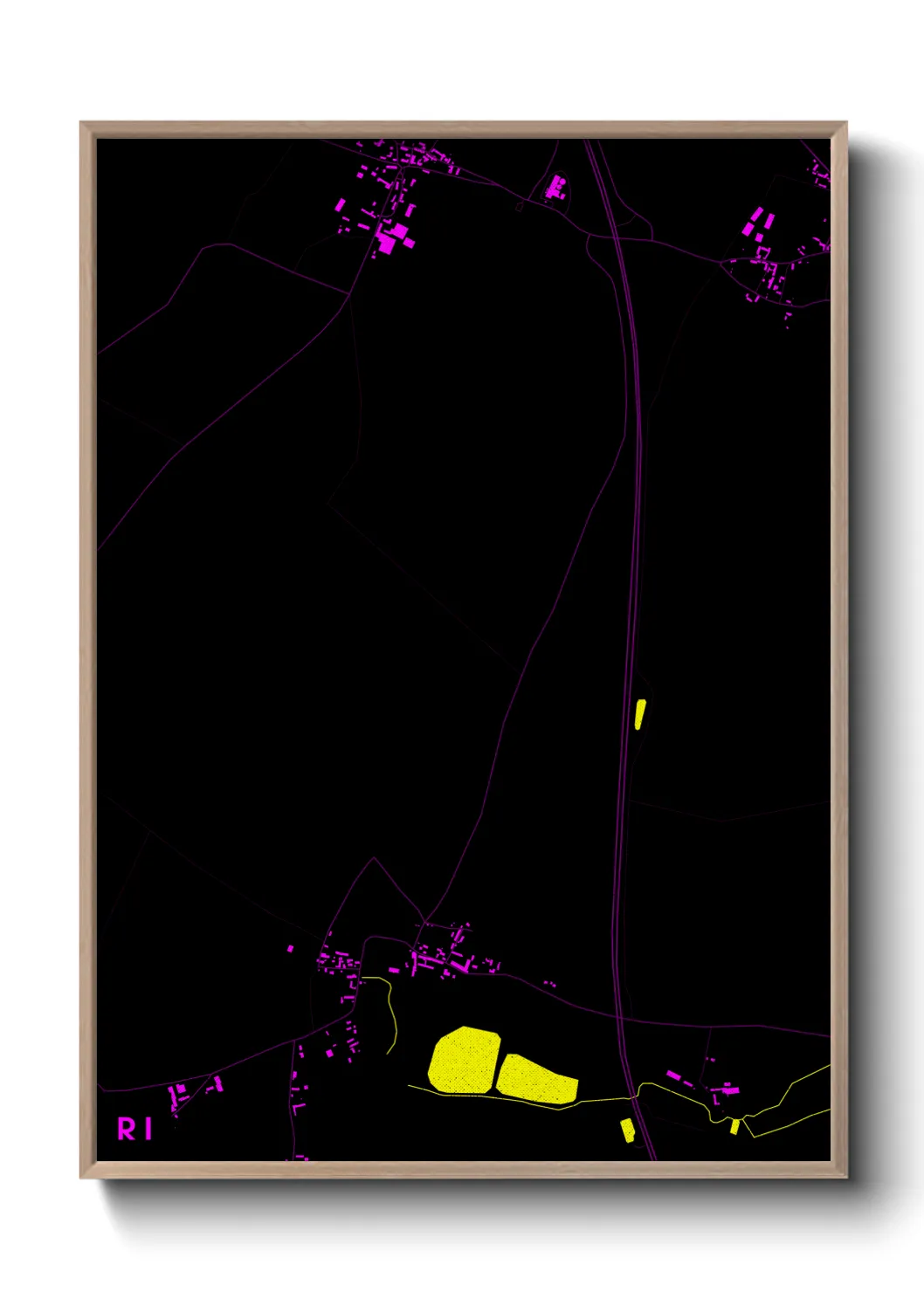 Une affiche de carte sur Ri