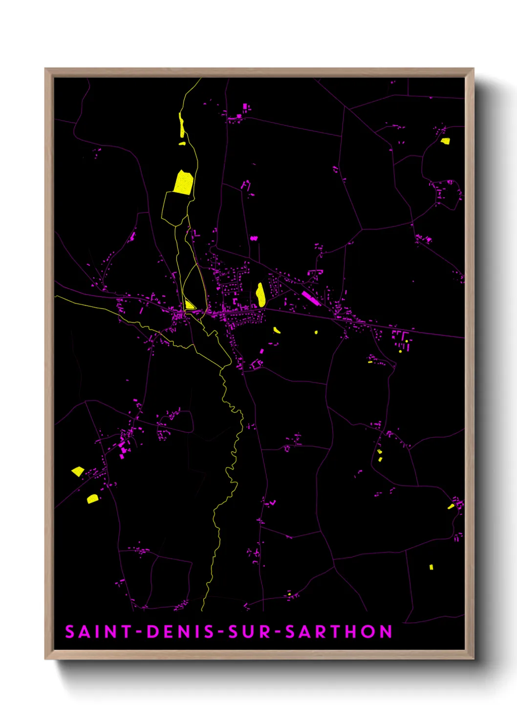 Une affiche de carte sur Saint-Denis-sur-Sarthon
