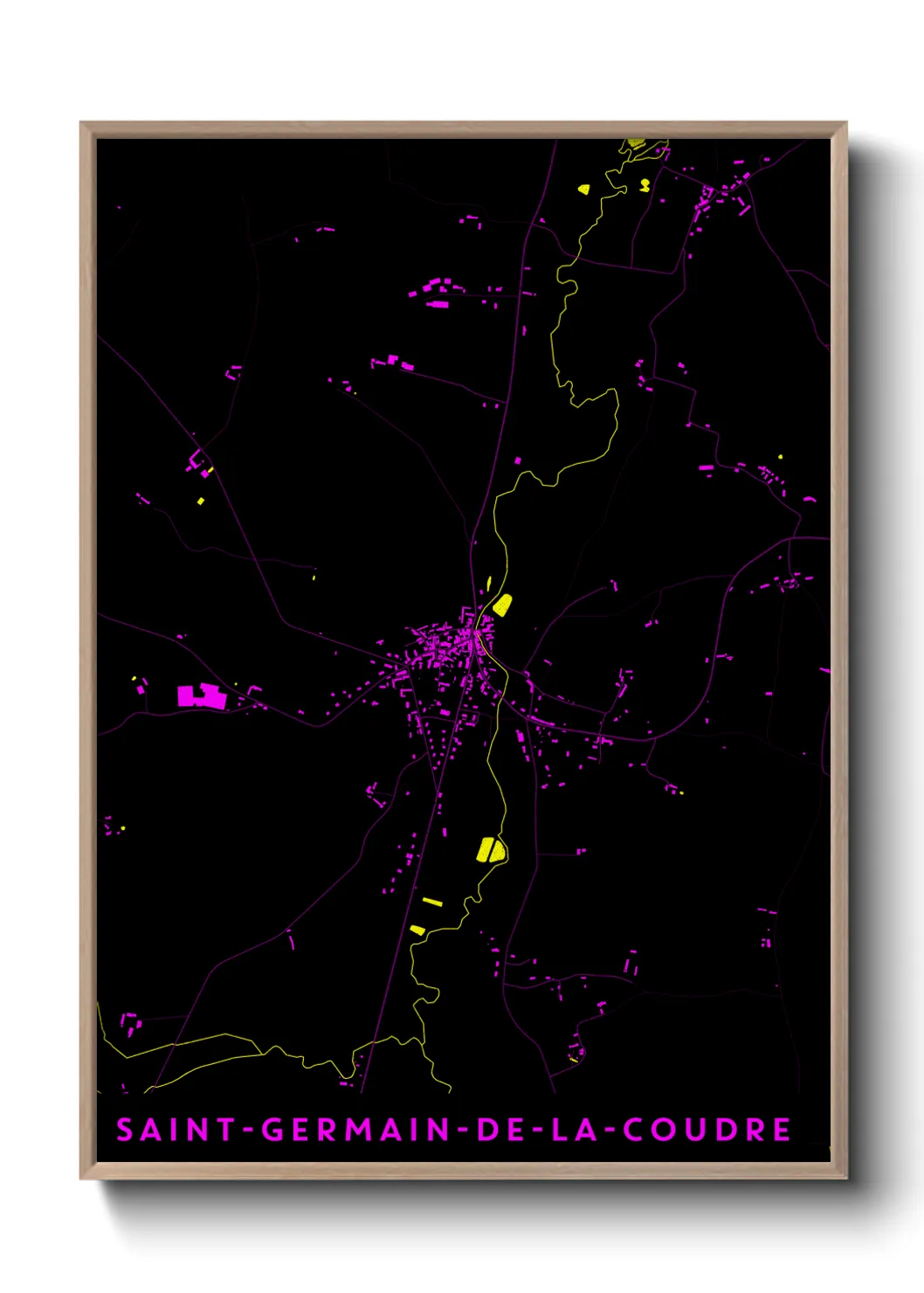 Une affiche de carte sur Saint-Germain-de-la-Coudre
