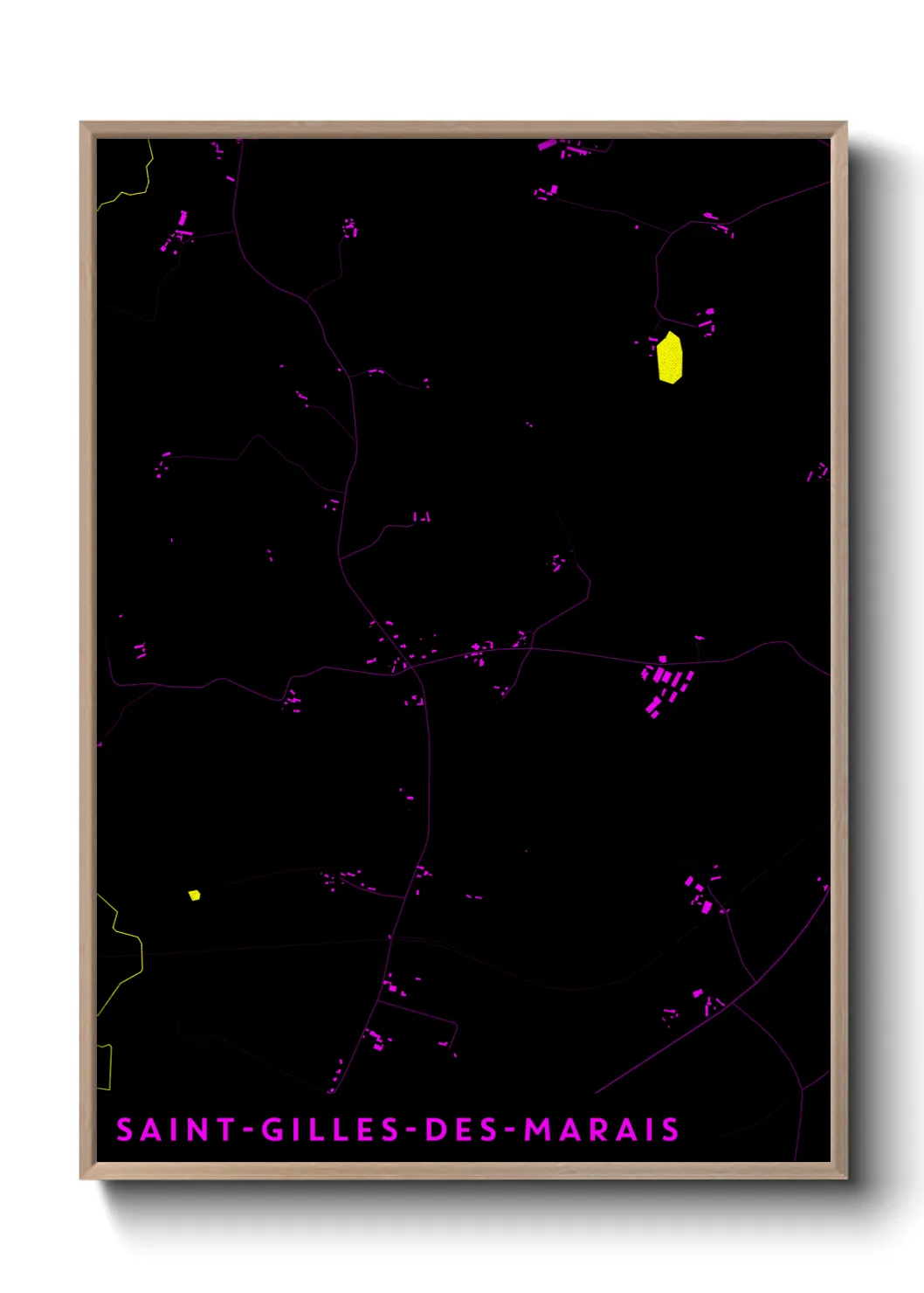 Une affiche de carte sur Saint-Gilles-des-Marais