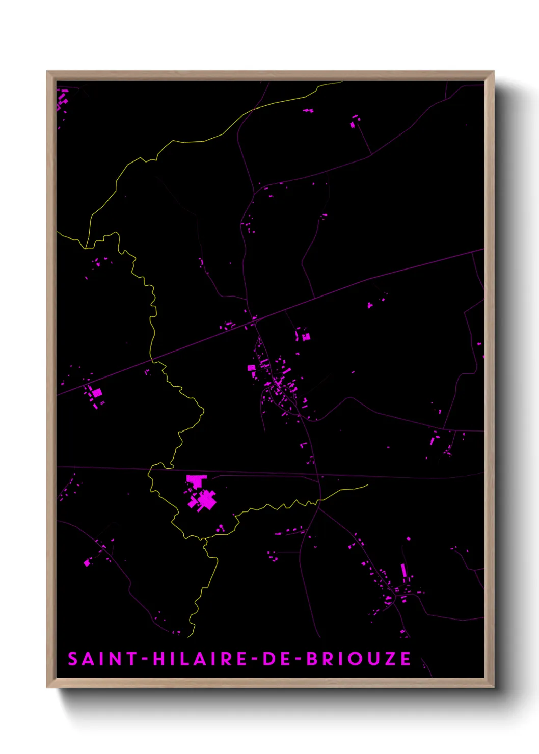 Une affiche de carte sur Saint-Hilaire-de-Briouze