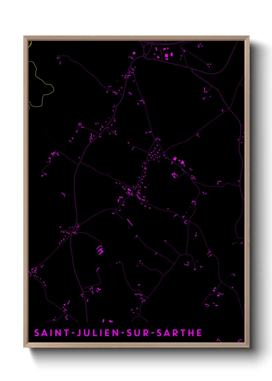 Une affiche de carte sur Saint-Julien-sur-Sarthe