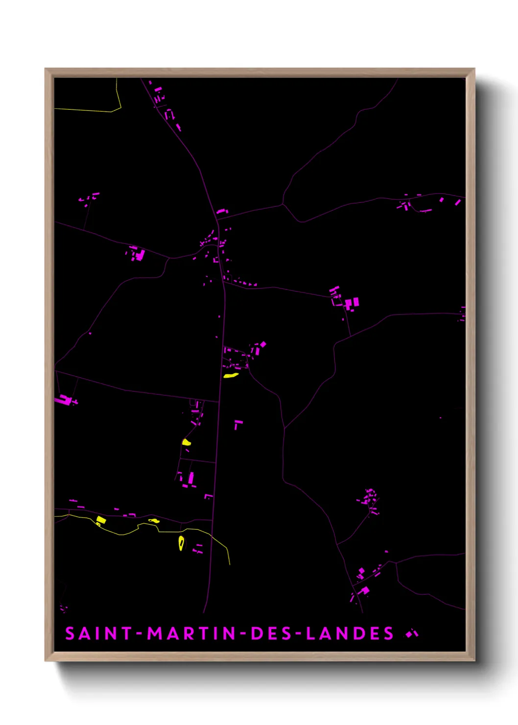 Une affiche de carte sur Saint-Martin-des-Landes