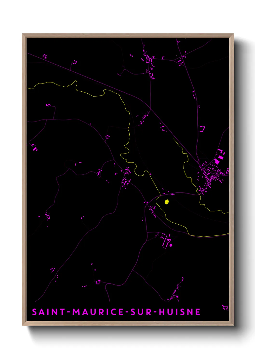 Une affiche de carte sur Saint-Maurice-sur-Huisne