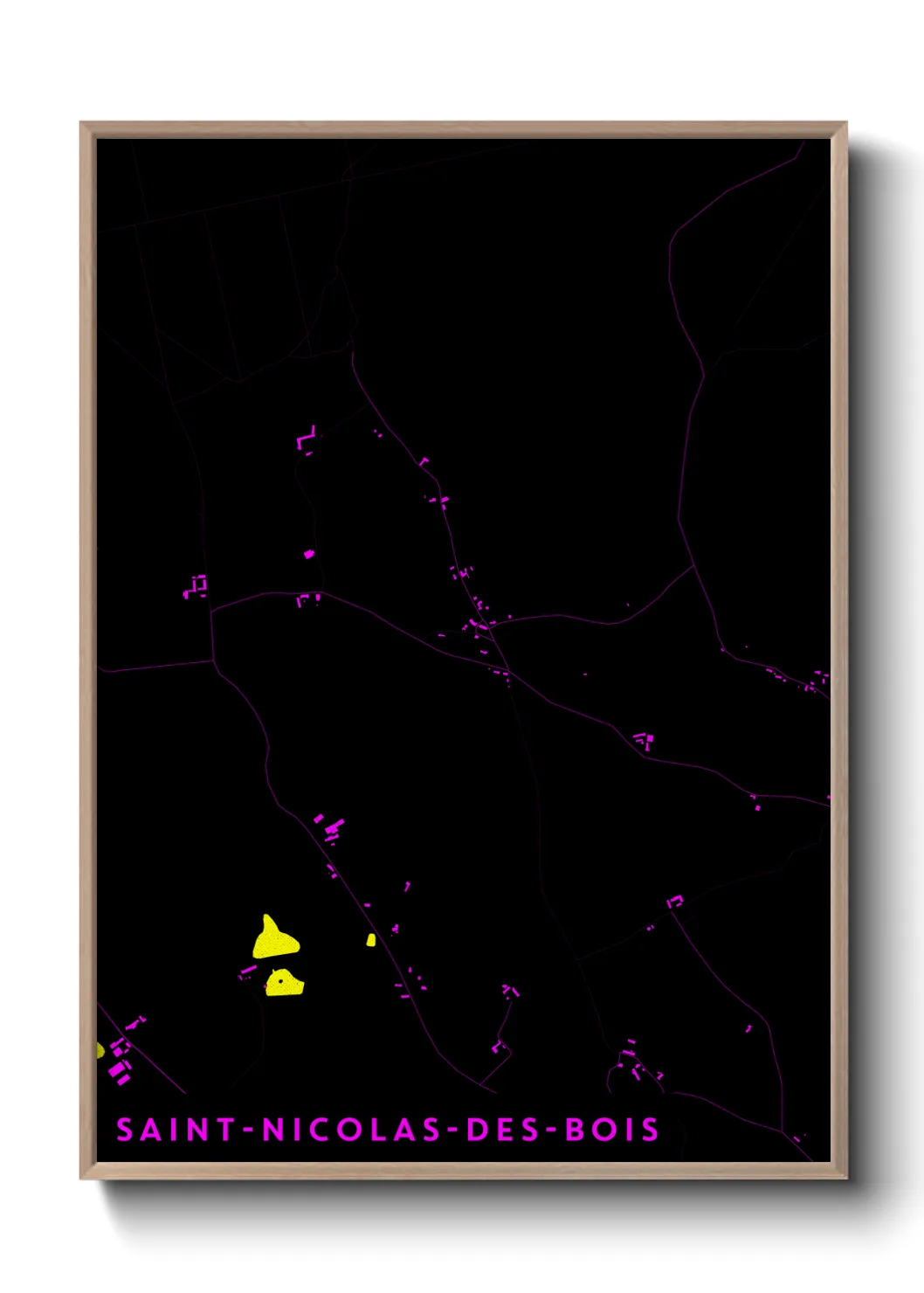 Une affiche de carte sur Saint-Nicolas-des-Bois