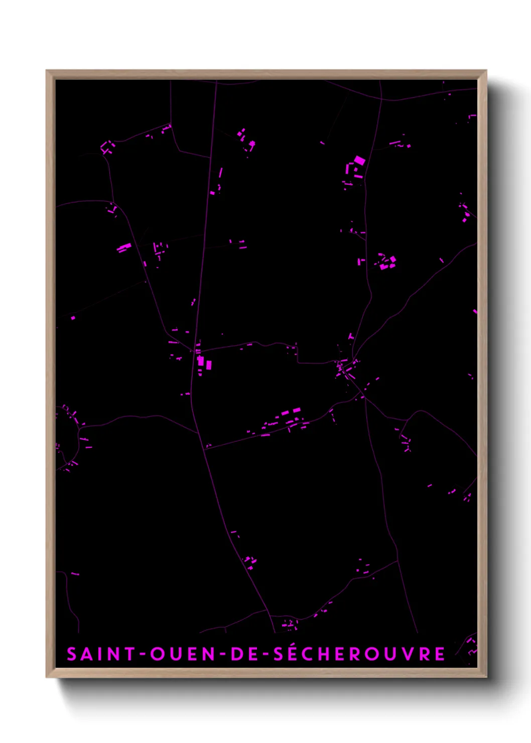 Une affiche de carte sur Saint-Ouen-de-Sécherouvre