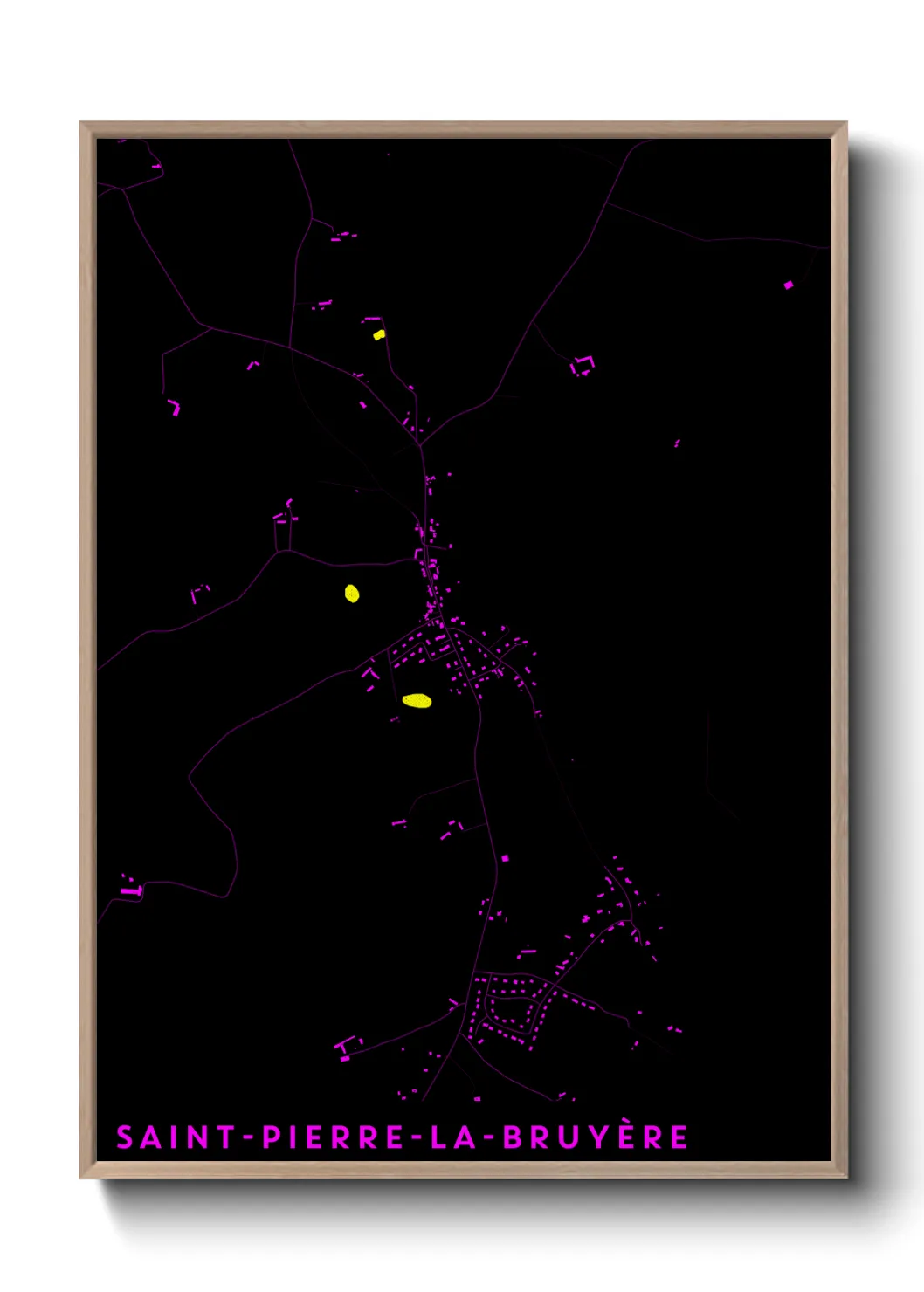 Une affiche de carte sur Saint-Pierre-la-Bruyère