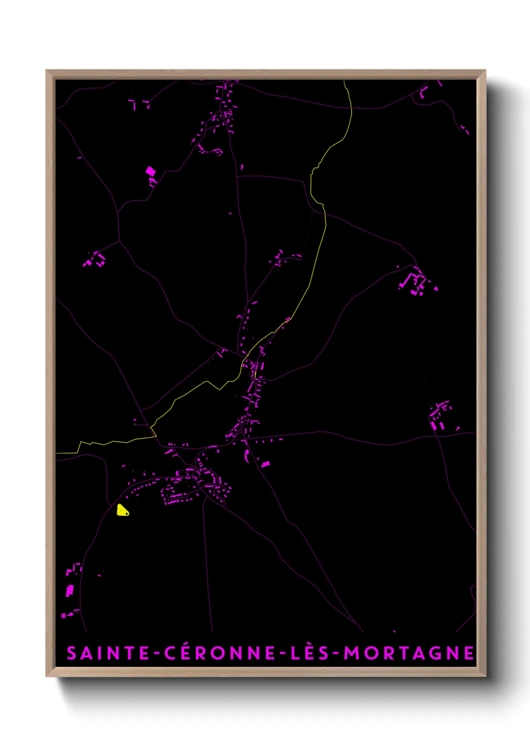 Une affiche de carte sur Sainte-Céronne-lès-Mortagne