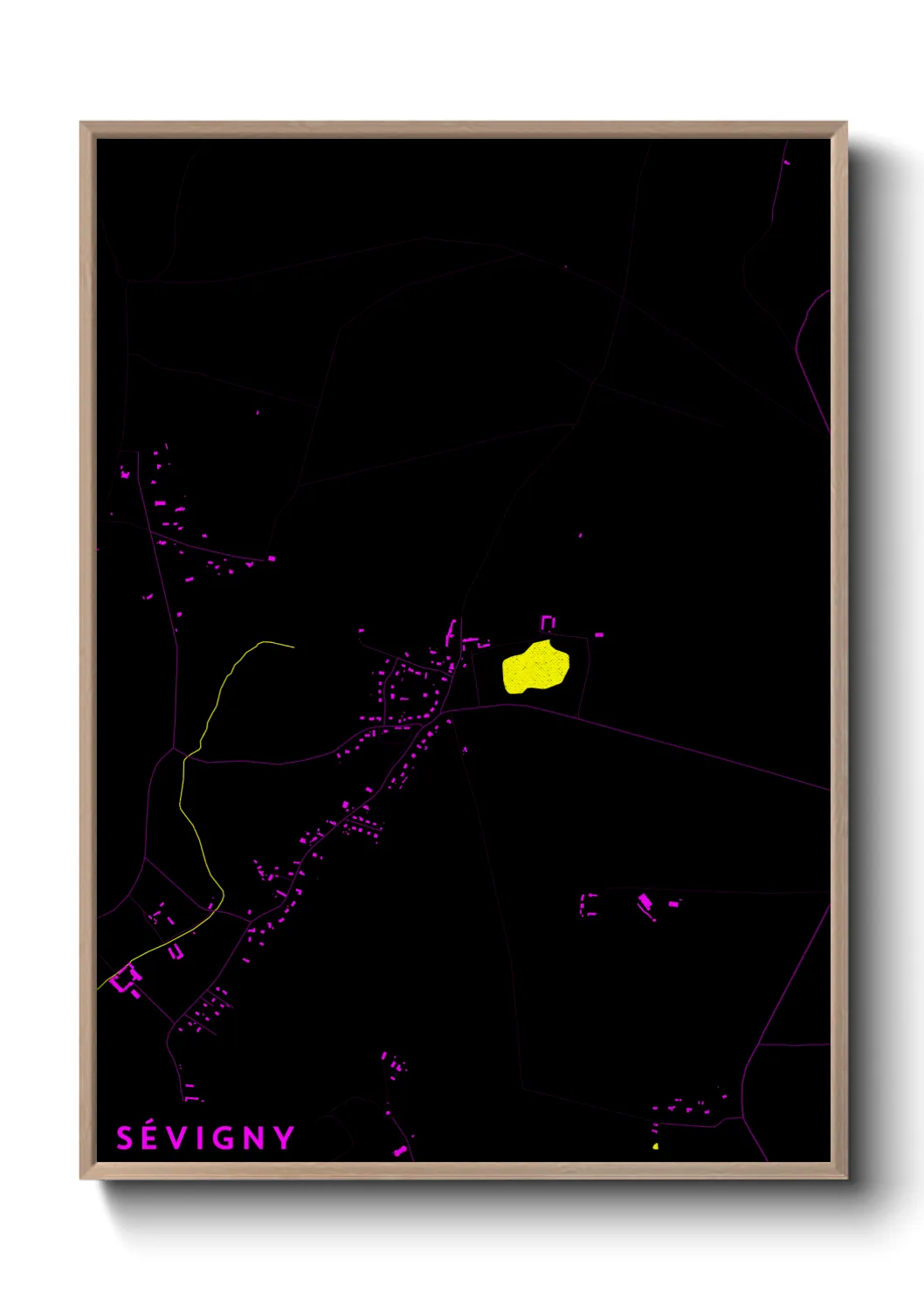 Une affiche de carte sur Sévigny