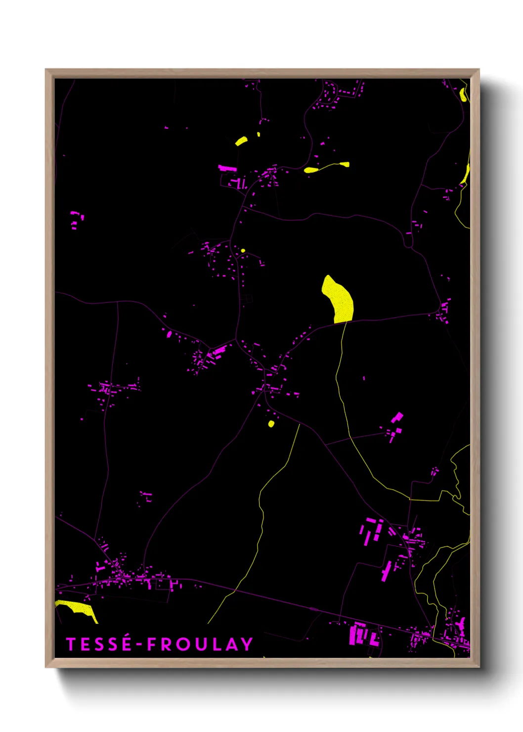 Une affiche de carte sur Tessé-Froulay