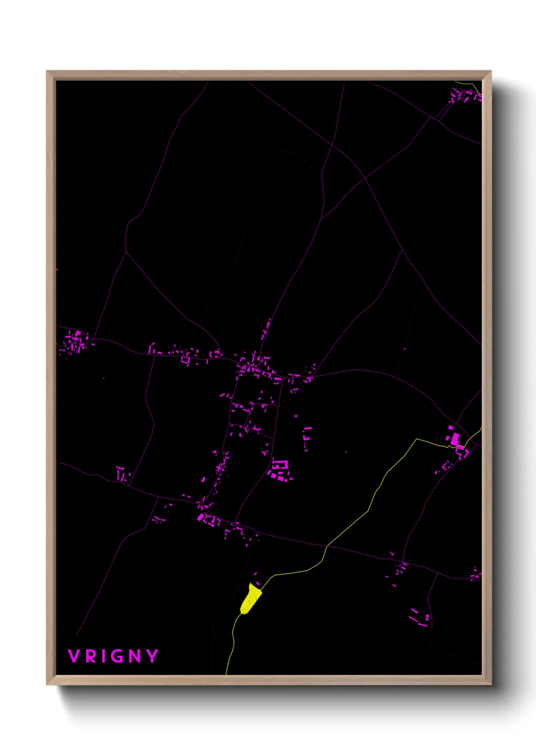 Une affiche de carte sur Vrigny