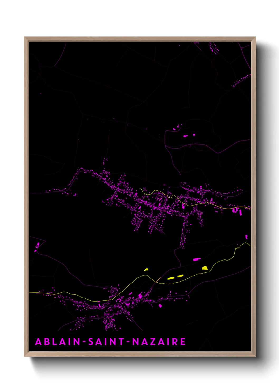 Une affiche de carte sur Ablain-Saint-Nazaire