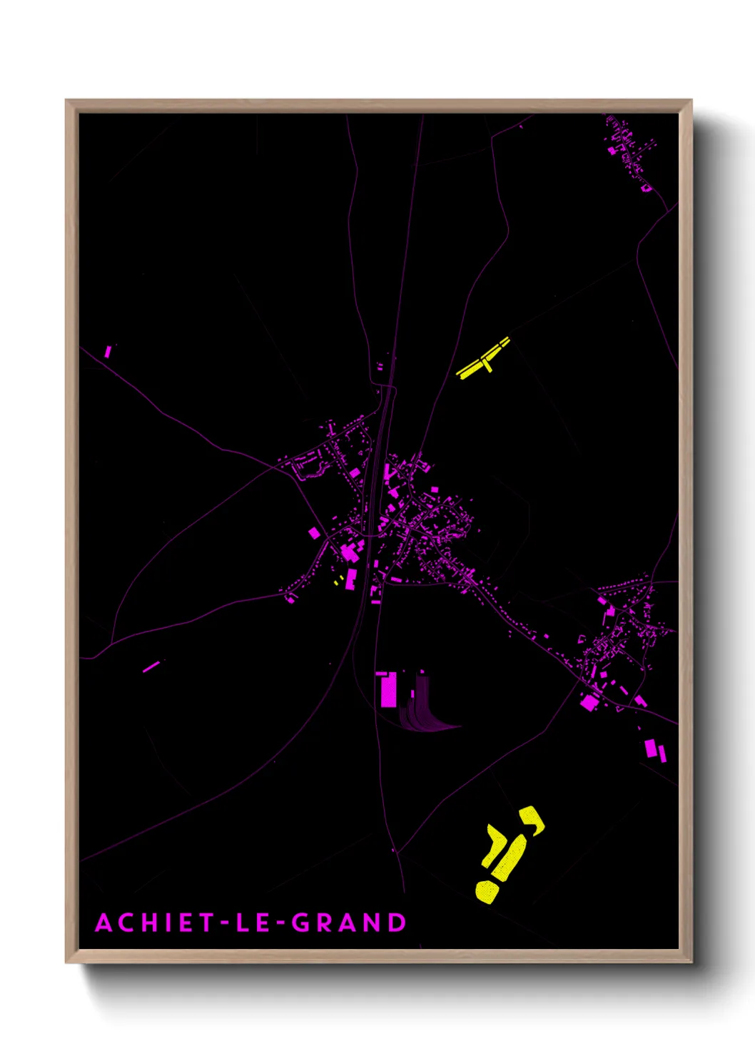 Une affiche de carte sur Achiet-le-Grand