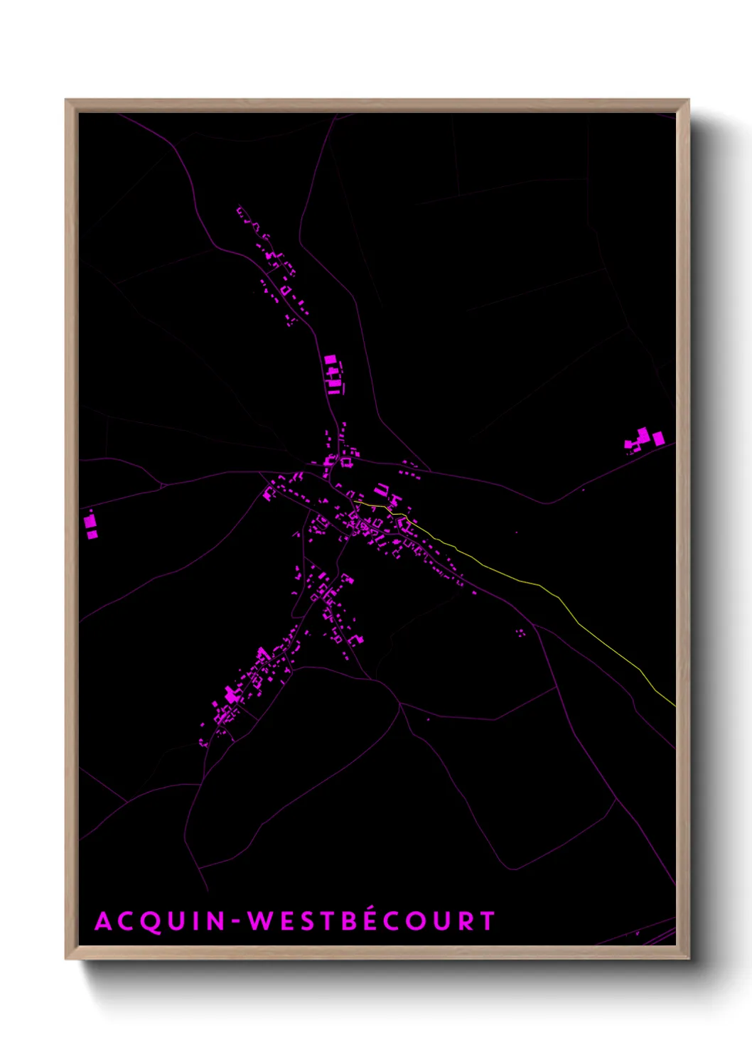 Une affiche de carte sur Acquin-Westbécourt