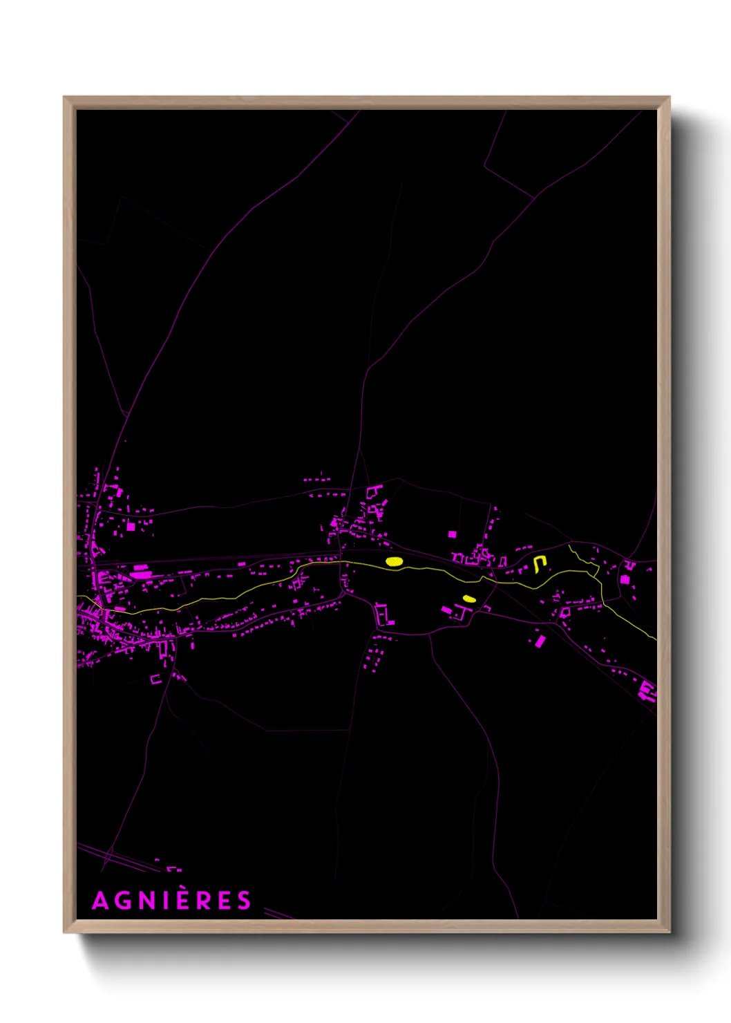 Une affiche de carte sur Agnières