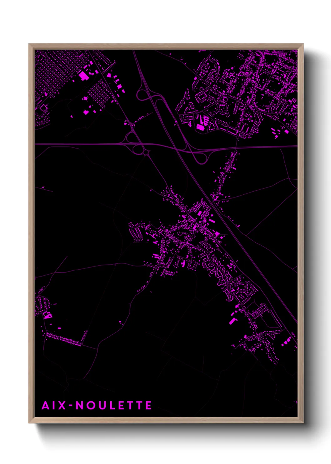 Une affiche de carte sur Aix-Noulette