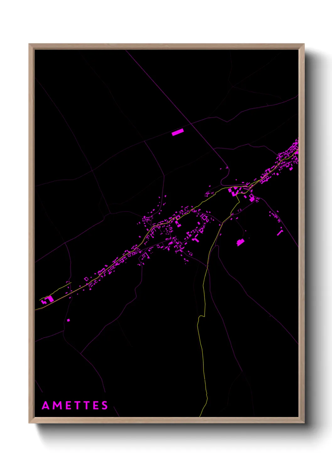 Une affiche de carte sur Amettes