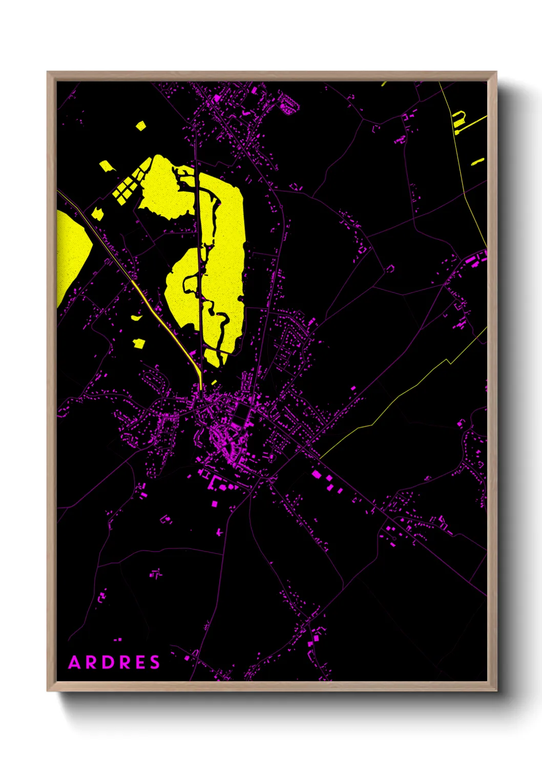 Une affiche de carte sur Ardres