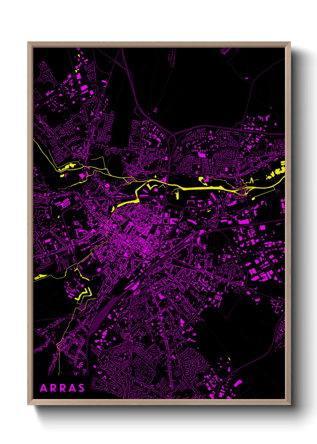Une affiche de carte sur Arras
