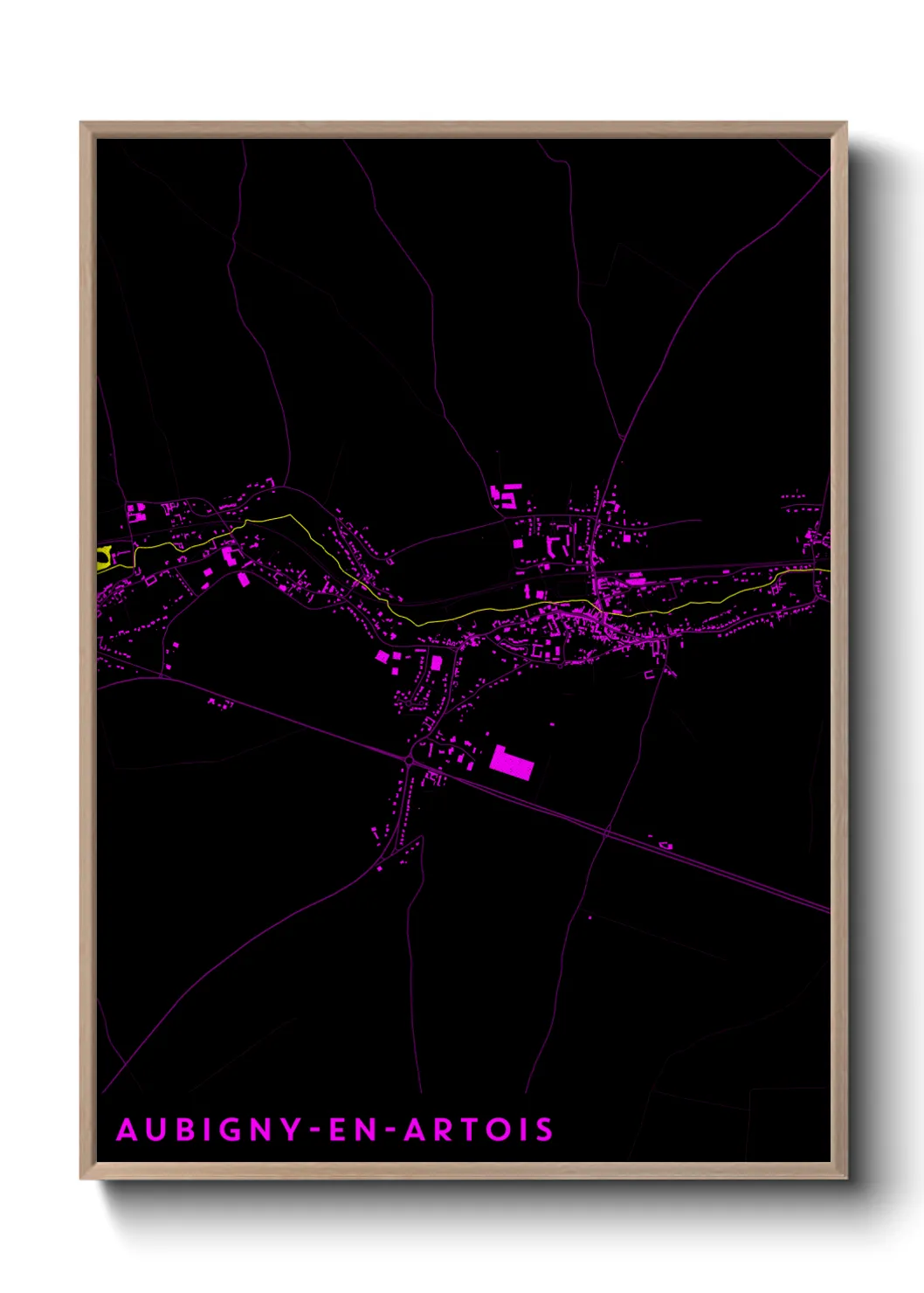 Une affiche de carte sur Aubigny-en-Artois