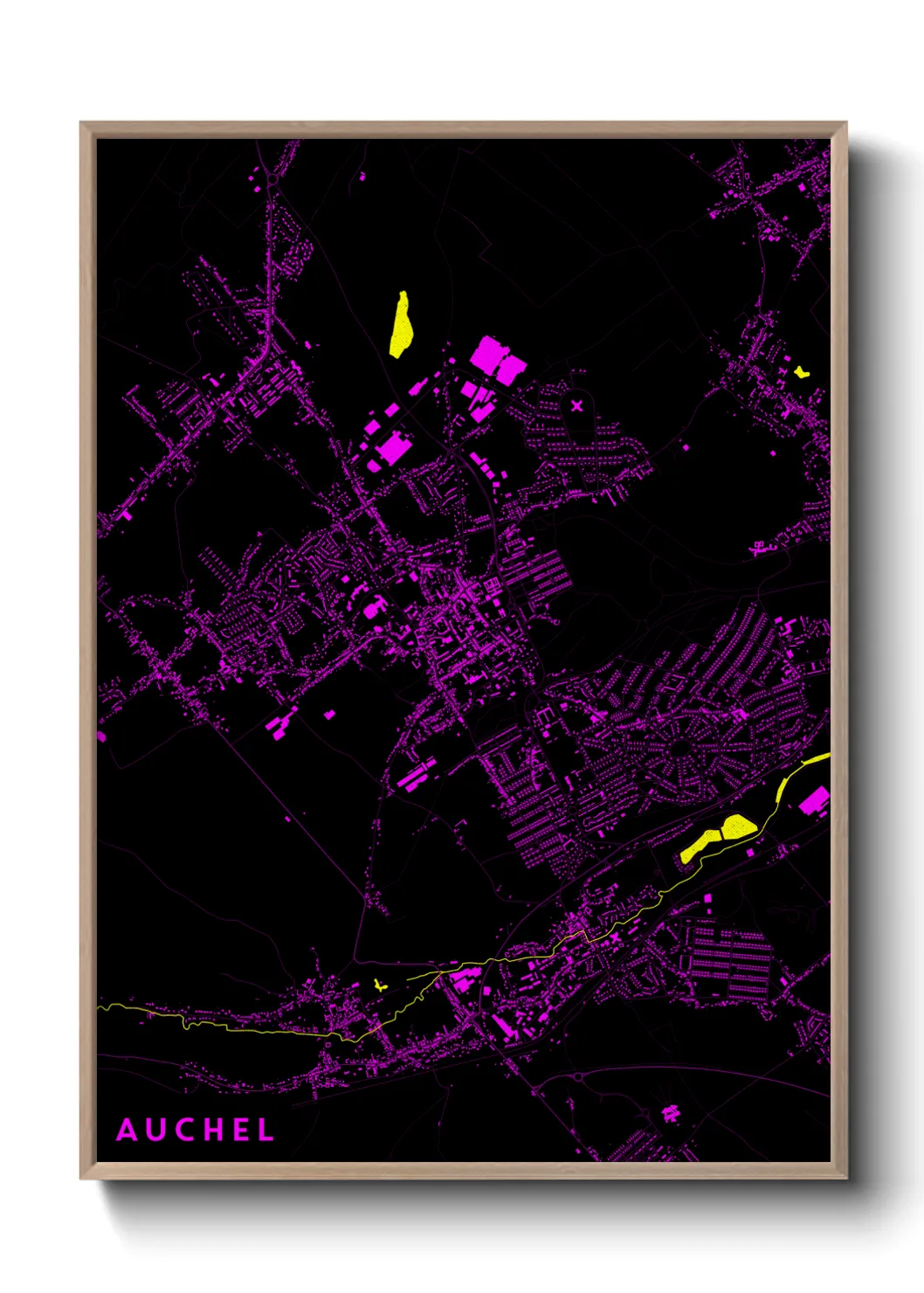 Une affiche de carte sur Auchel