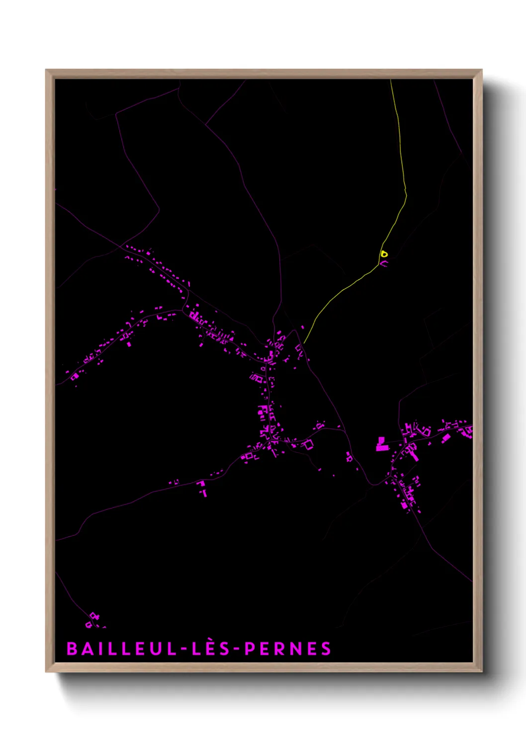 Une affiche de carte sur Bailleul-lès-Pernes