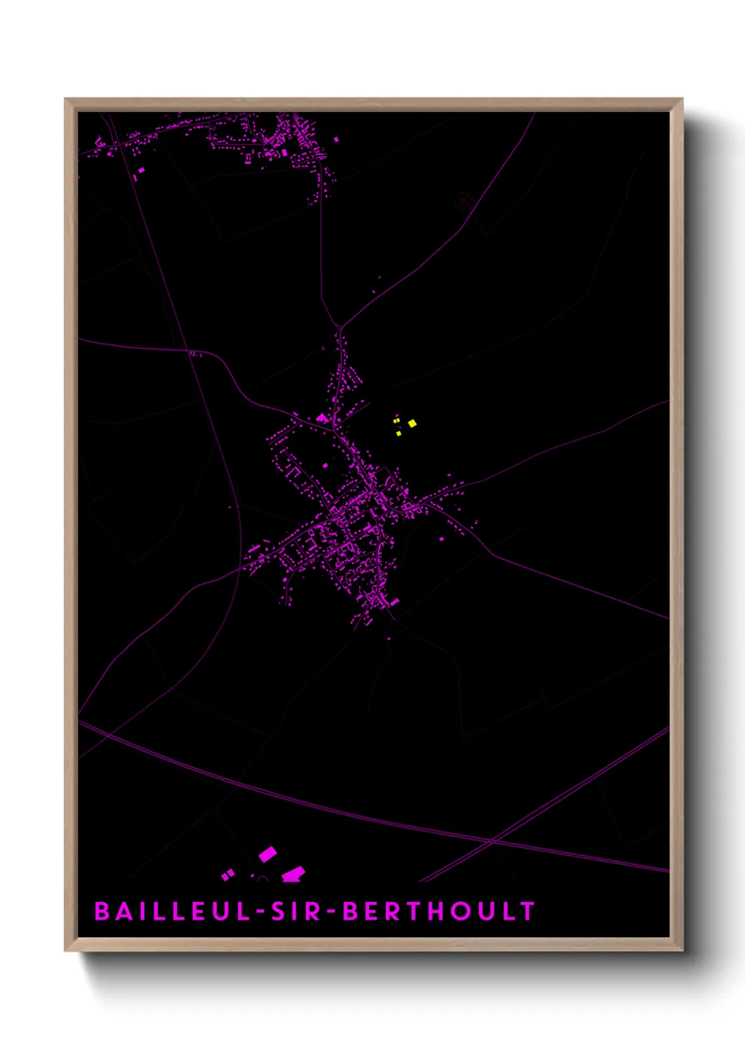 Une affiche de carte sur Bailleul-Sir-Berthoult