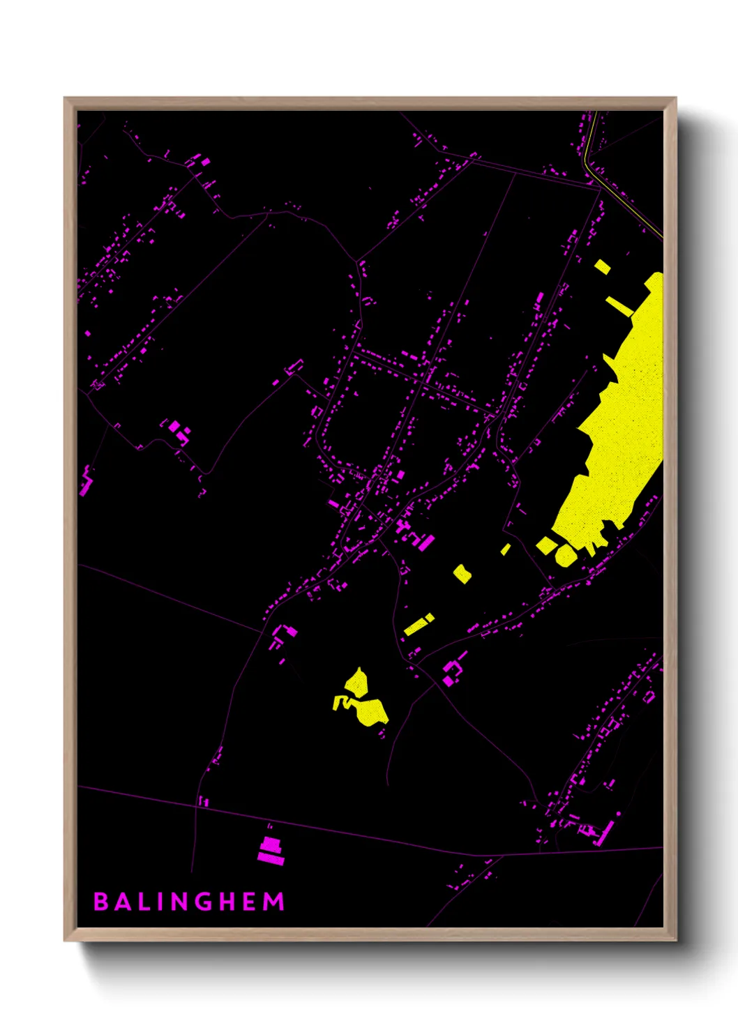 Une affiche de carte sur Balinghem