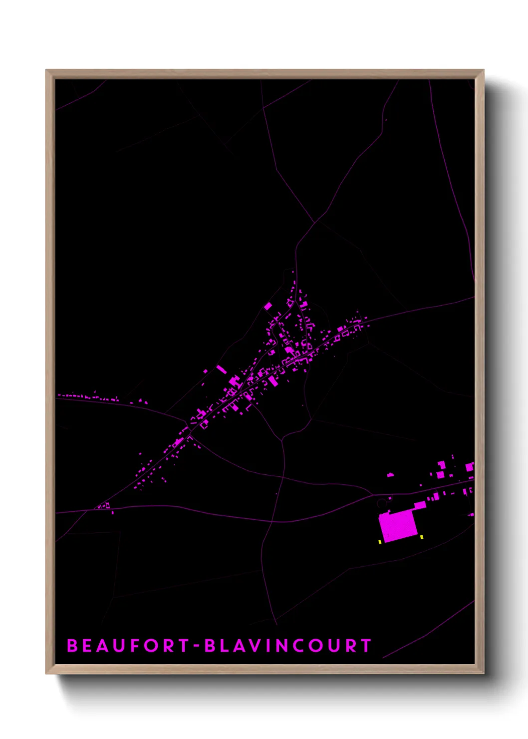 Une affiche de carte sur Beaufort-Blavincourt