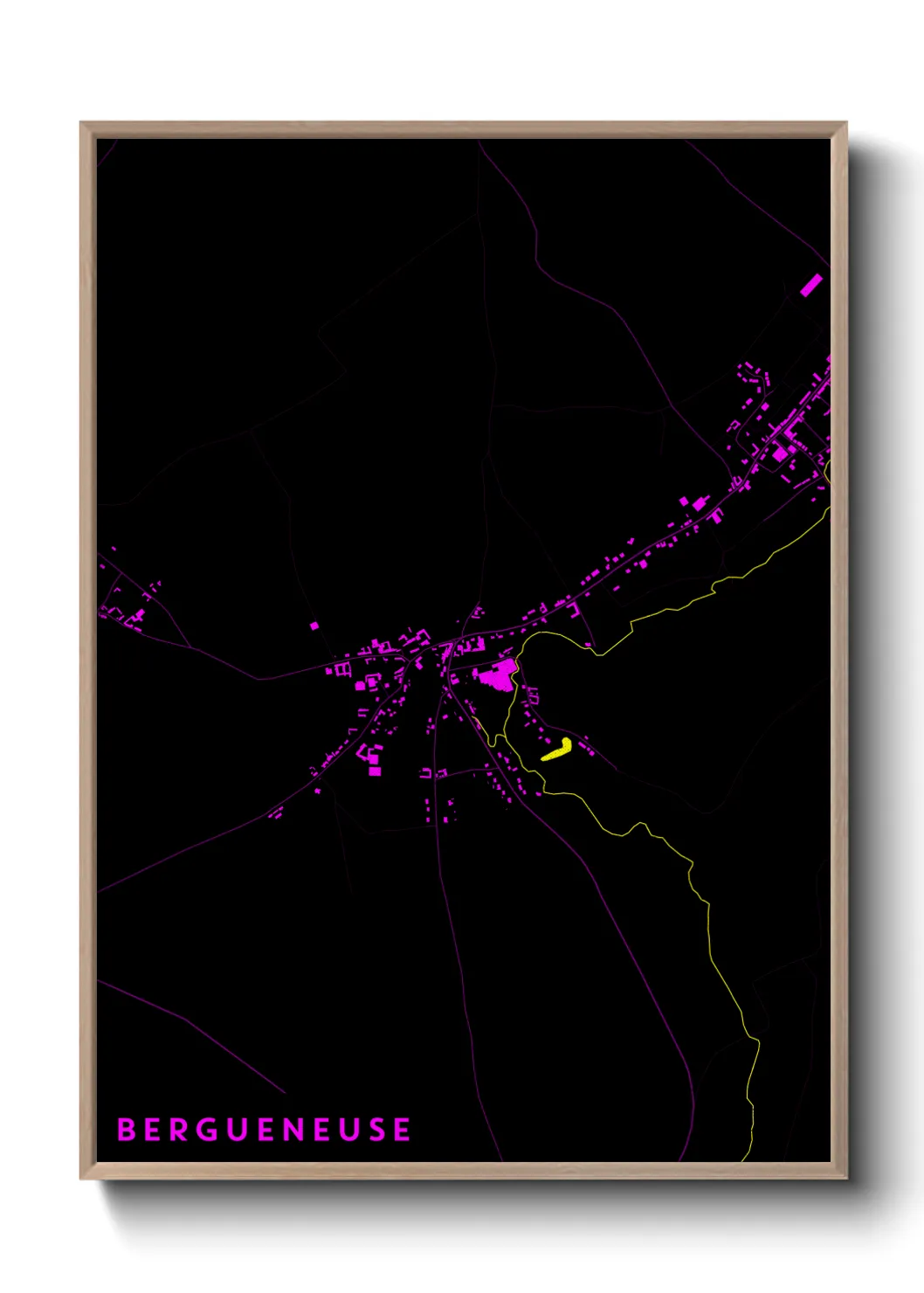 Une affiche de carte sur Bergueneuse