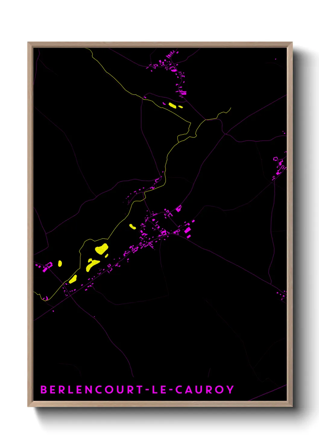 Une affiche de carte sur Berlencourt-le-Cauroy