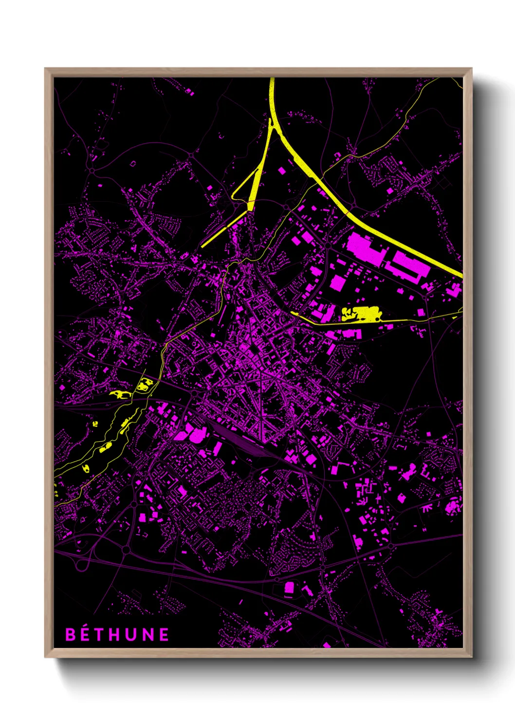 Une affiche de carte sur Béthune