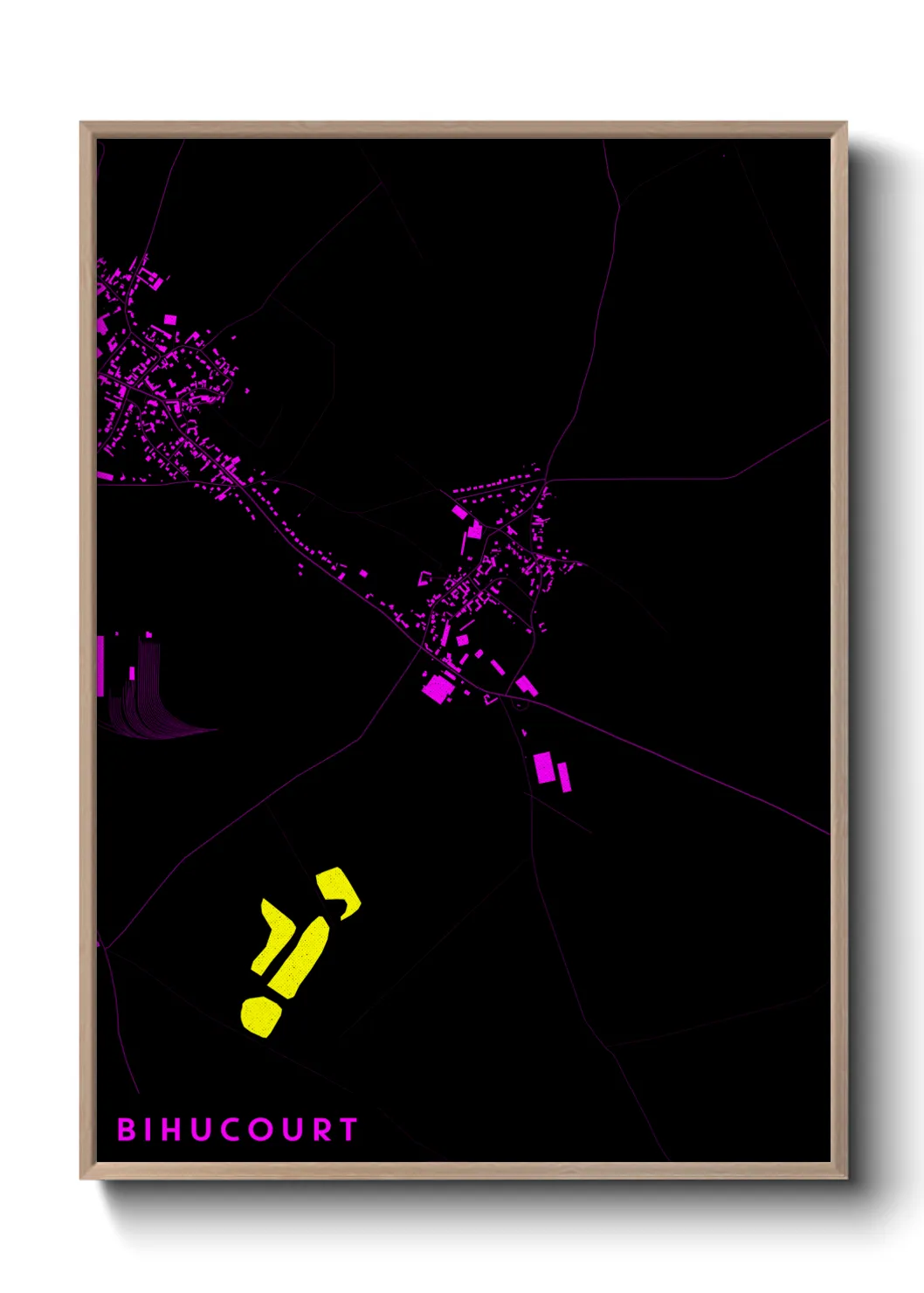 Une affiche de carte sur Bihucourt