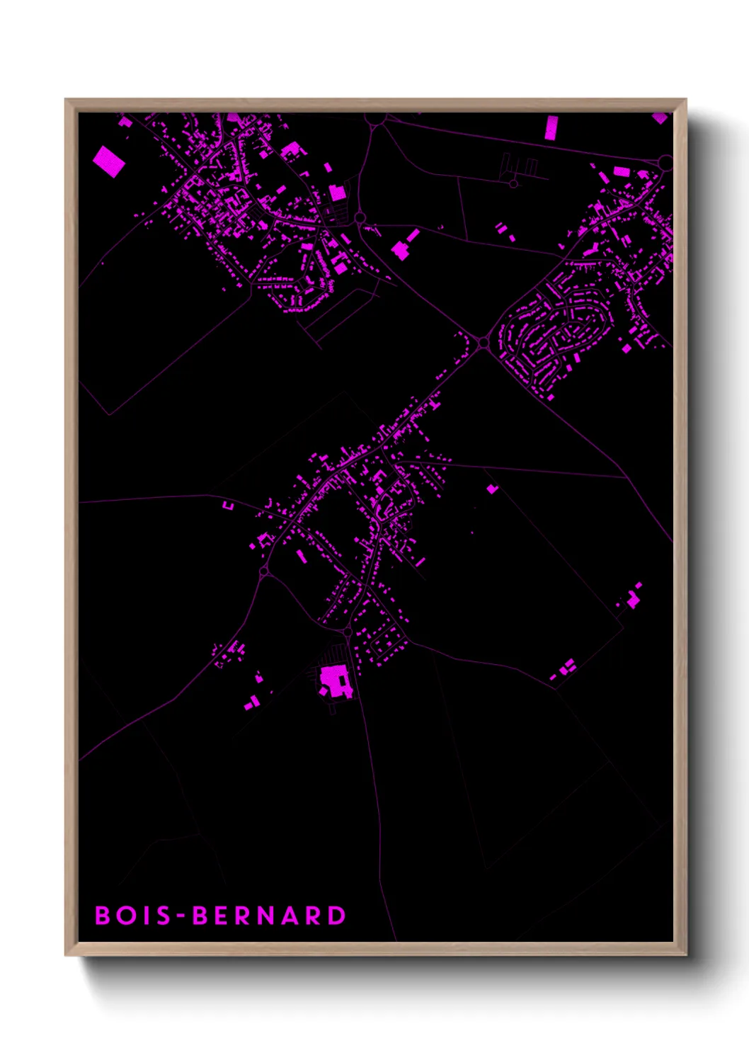 Une affiche de carte sur Bois-Bernard